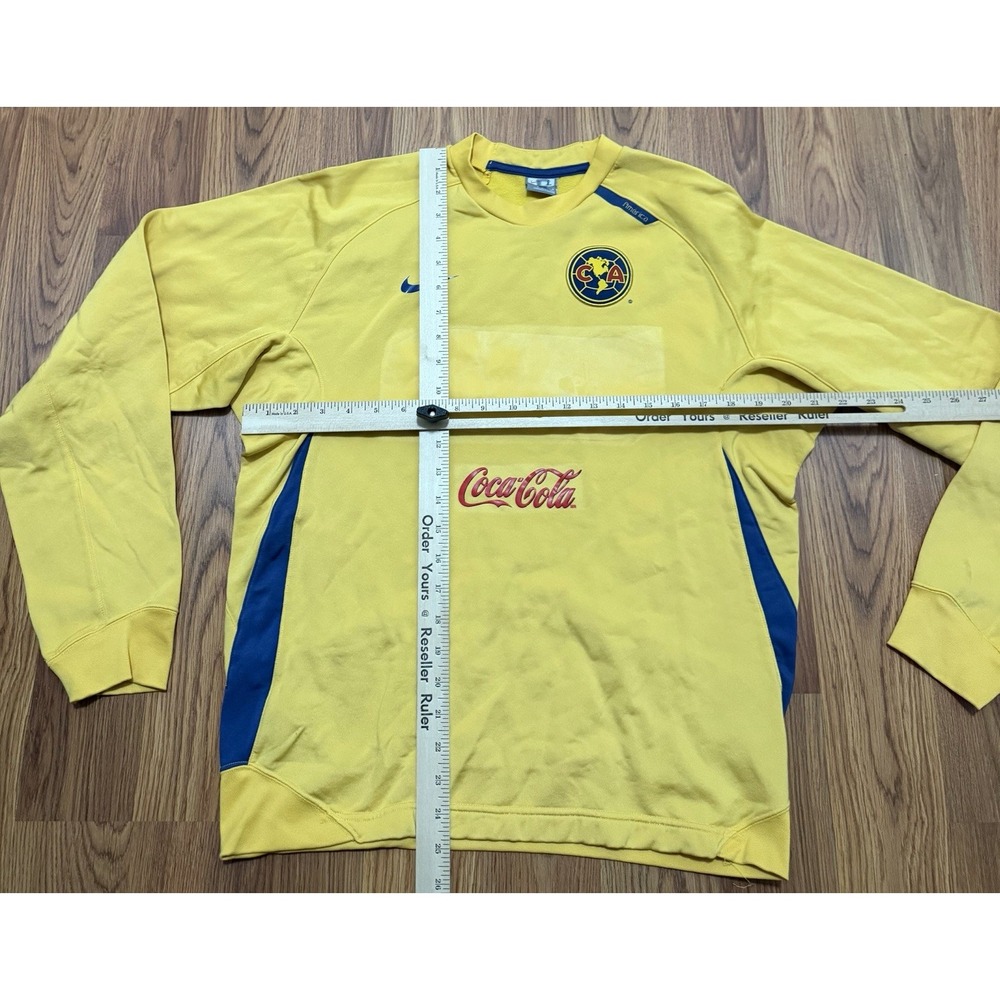 Nike Club America Soccer Training Sweatshirt Mens Large Coca Cola Corona Yellow - Picture 11 of 16